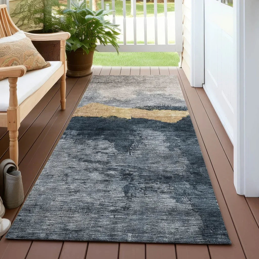 Zailor Blue Washable Indoor-Outdoor Rug-Outdoor Rugs-LOOMLAN Rugs-LOOMLAN