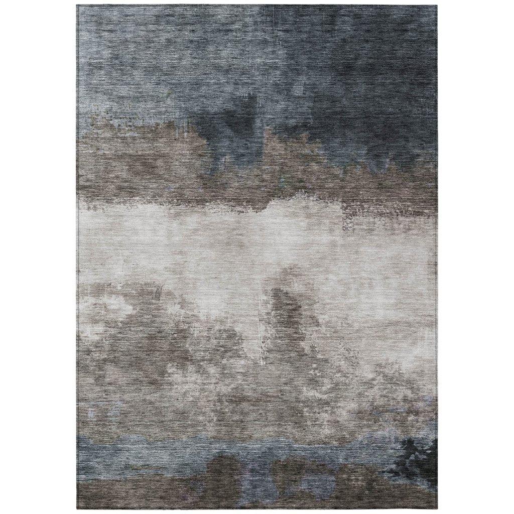 Zailor Gray Washable Indoor-Outdoor Rug-Outdoor Rugs-LOOMLAN Rugs-2'6" x 3'10"-LOOMLAN