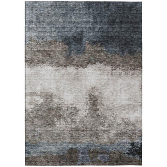 Zailor Gray Washable Indoor-Outdoor Rug-Outdoor Rugs-LOOMLAN Rugs-2'6" x 3'10"-LOOMLAN