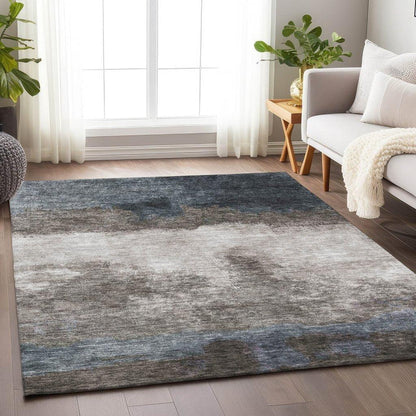Zailor Gray Washable Indoor-Outdoor Rug-Outdoor Rugs-LOOMLAN Rugs-LOOMLAN