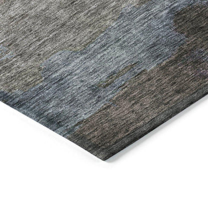 Zailor Gray Washable Indoor-Outdoor Rug-Outdoor Rugs-LOOMLAN Rugs-LOOMLAN