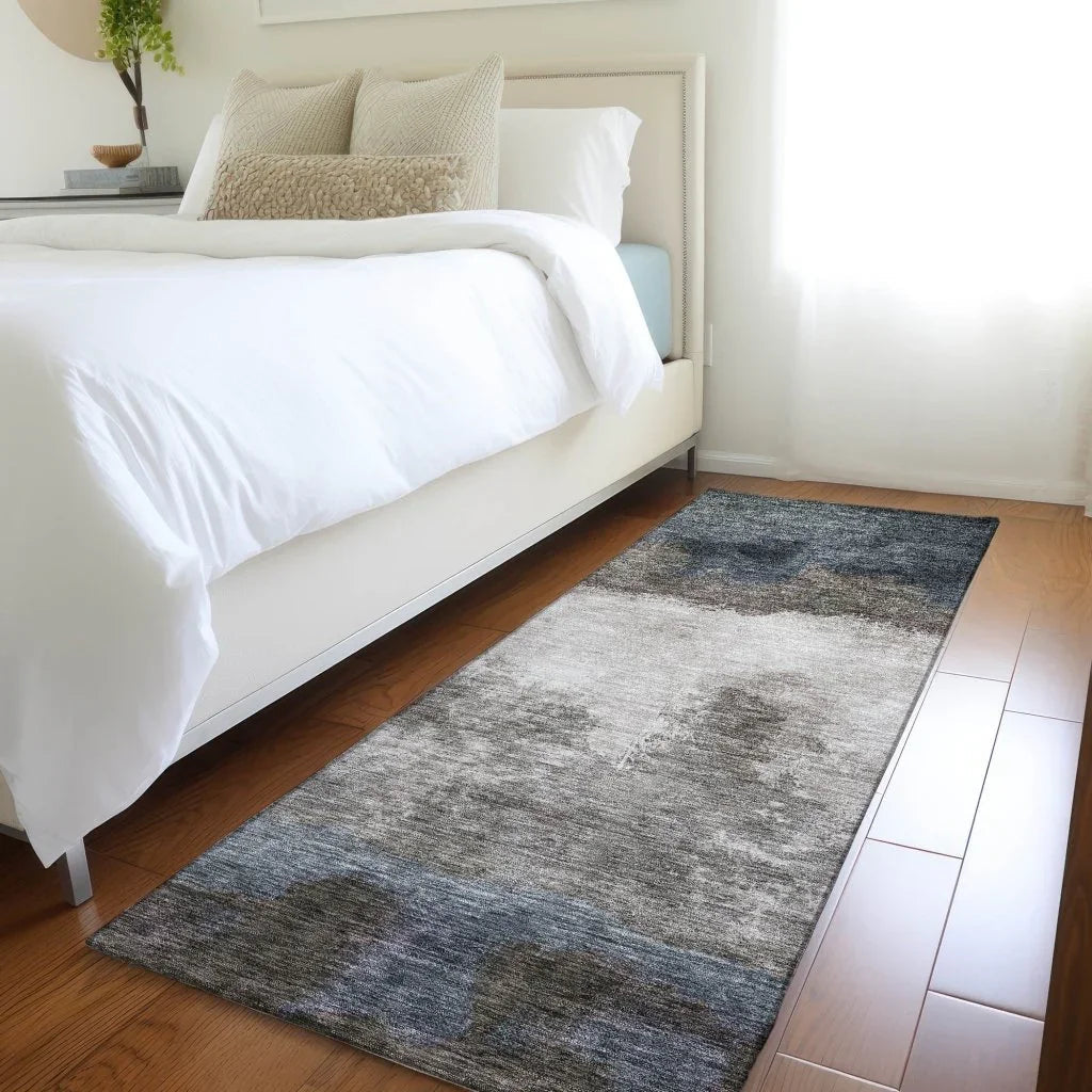 Zailor Gray Washable Indoor-Outdoor Rug-Outdoor Rugs-LOOMLAN Rugs-LOOMLAN