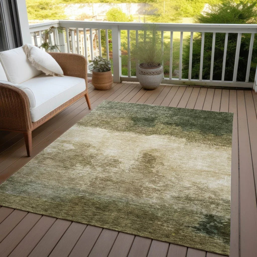 Zailor Green Washable Indoor-Outdoor Rug-Outdoor Rugs-LOOMLAN Rugs-LOOMLAN