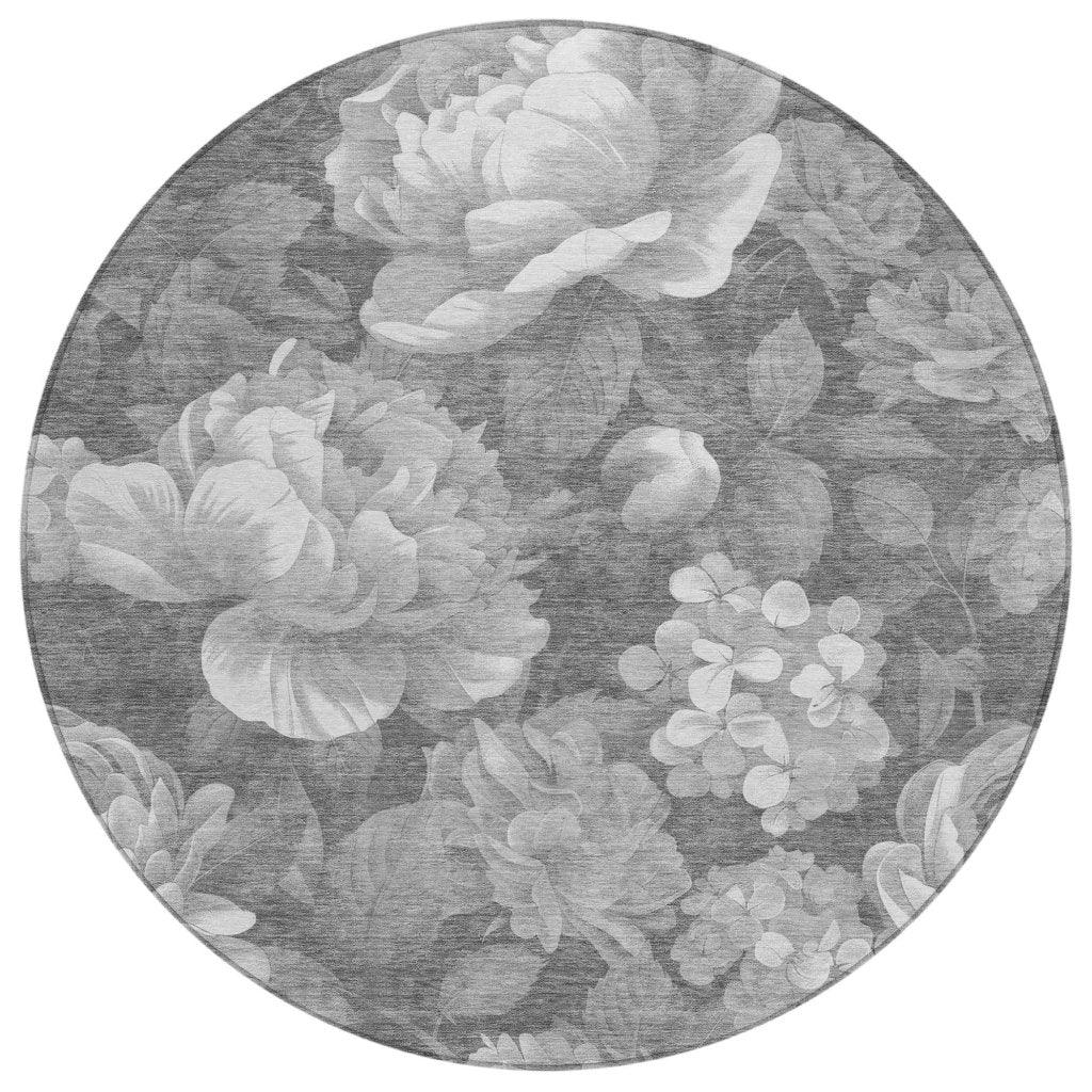 Zaleenah Gray Washable Indoor - Outdoor Rug - LOOMLAN - LOOMLAN Rugs - Outdoor Rugs