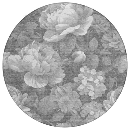 Zaleenah Gray Washable Indoor - Outdoor Rug - LOOMLAN - LOOMLAN Rugs - Outdoor Rugs