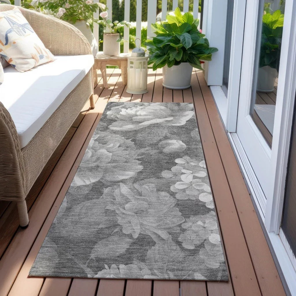 Zaleenah Gray Washable Indoor - Outdoor Rug - LOOMLAN - LOOMLAN Rugs - Outdoor Rugs