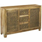 Brass Overlay 3 Drawer 2 Door Cabinet Zaley - LOOMLAN - LOOMLAN - Sideboards