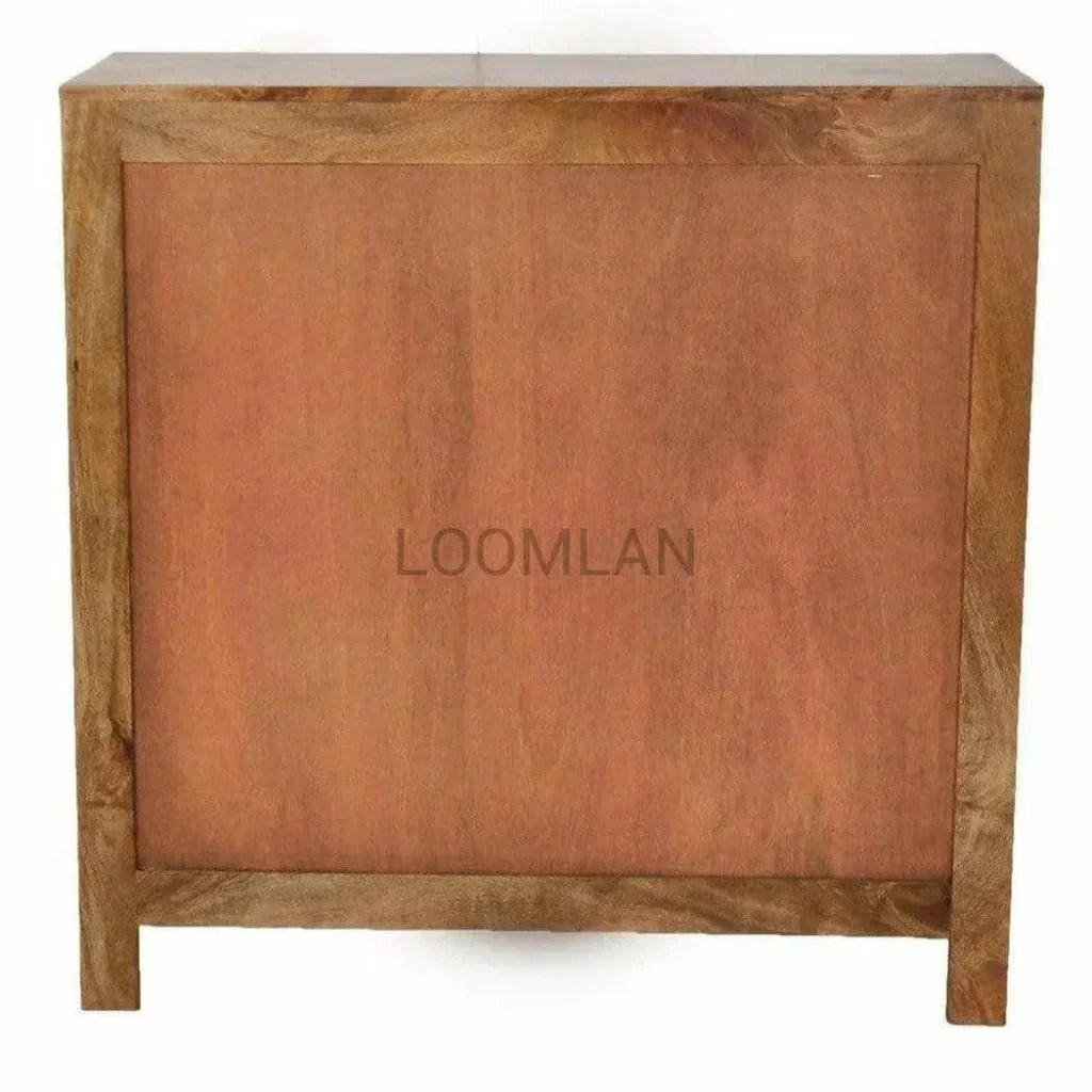 40" Wood Brass Accent Cabinet 2 Doors Zaley - LOOMLAN - LOOMLAN - Accent Cabinets