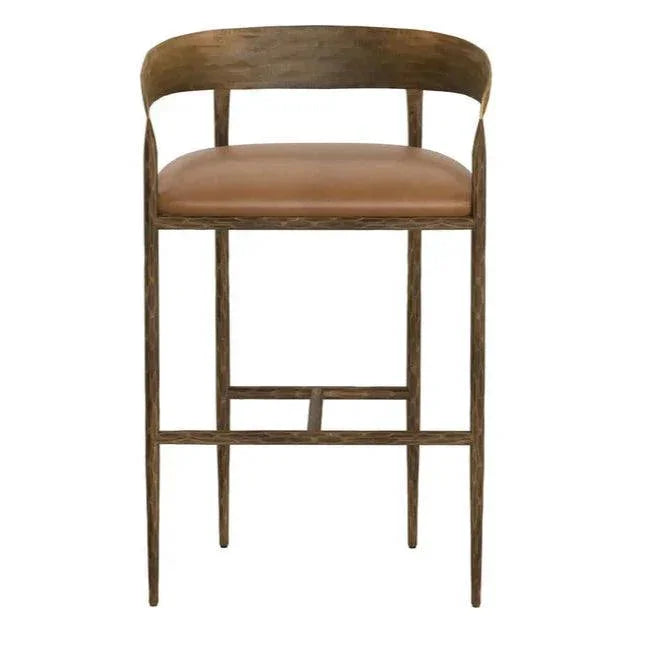 Zanatta Leather Barstool - LOOMLAN - SUNPAN - Bar Stools
