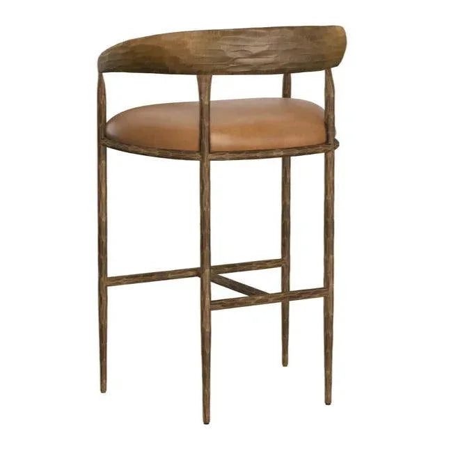 Zanatta Leather Barstool - LOOMLAN - SUNPAN - Bar Stools