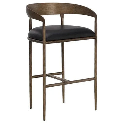 Zanatta Leather Barstool - LOOMLAN - SUNPAN - Bar Stools