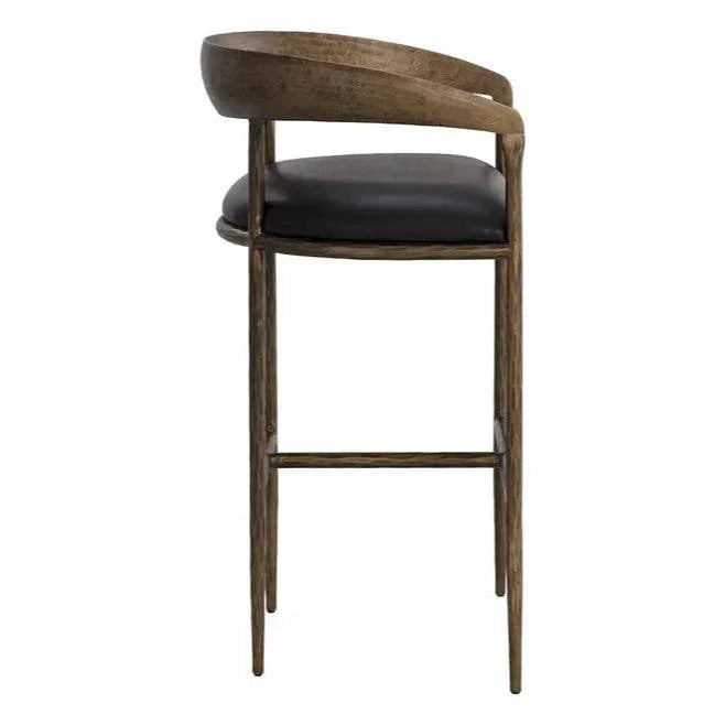 Zanatta Leather Barstool - LOOMLAN - SUNPAN - Bar Stools
