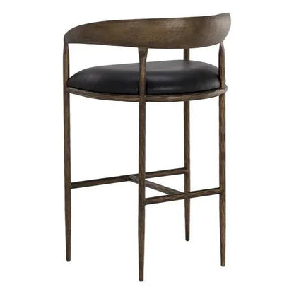 Zanatta Leather Barstool - LOOMLAN - SUNPAN - Bar Stools