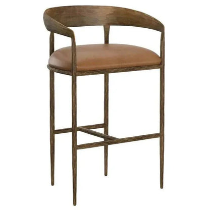 Zanatta Leather Barstool - LOOMLAN - SUNPAN - Bar Stools