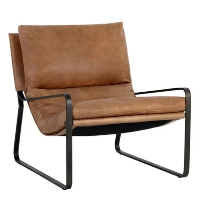 Zancor Leather Lounge Chair - LOOMLAN - SUNPAN - Accent Chairs