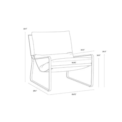 Zancor Leather Lounge Chair - LOOMLAN - SUNPAN - Accent Chairs