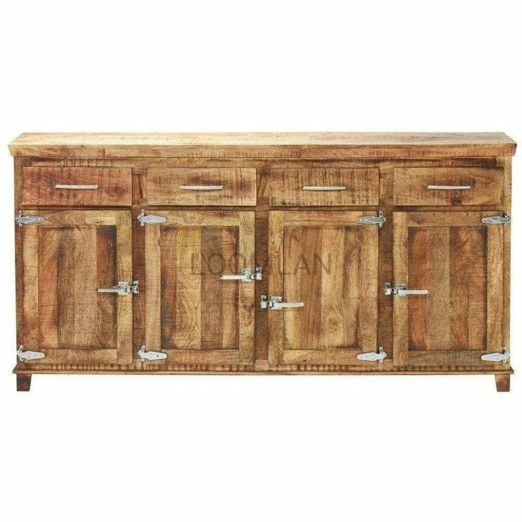 Icebox Lock Reclaimed Wood 4 Doors Sideboard - LOOMLAN - LOOMLAN - Sideboards
