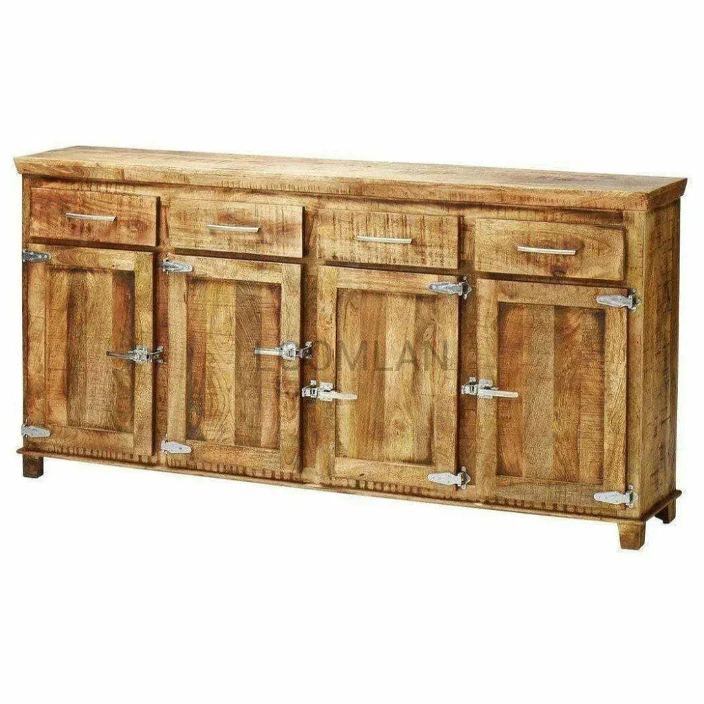Icebox Lock Reclaimed Wood 4 Doors Sideboard - LOOMLAN - LOOMLAN - Sideboards