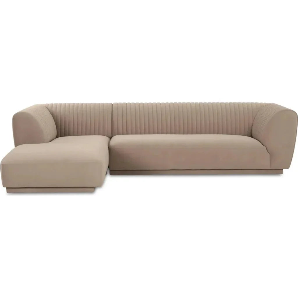 Zandro Performance Fabric Sectional Left-Modular Sofas-Moe's Home-Beige-LOOMLAN