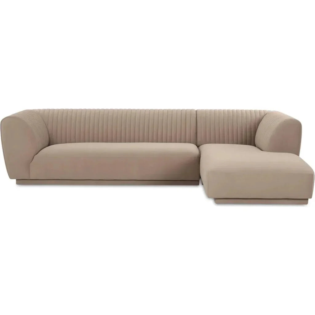 Zandro Performance Fabric Sectional Right-Modular Sofas-Moe's Home-Beige-LOOMLAN