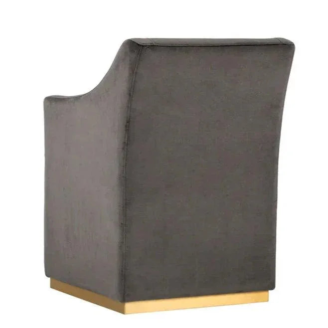 Zane Fabric Wheeled Dining Chair - LOOMLAN - SUNPAN - Dining Chairs