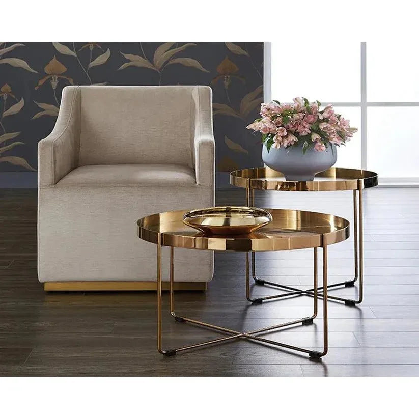 Zane Fabric Wheeled Dining Chair - LOOMLAN - SUNPAN - Dining Chairs