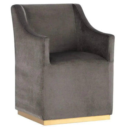 Zane Fabric Wheeled Dining Chair - LOOMLAN - SUNPAN - Dining Chairs