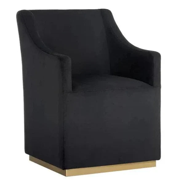 Zane Fabric Wheeled Dining Chair - LOOMLAN - SUNPAN - Dining Chairs