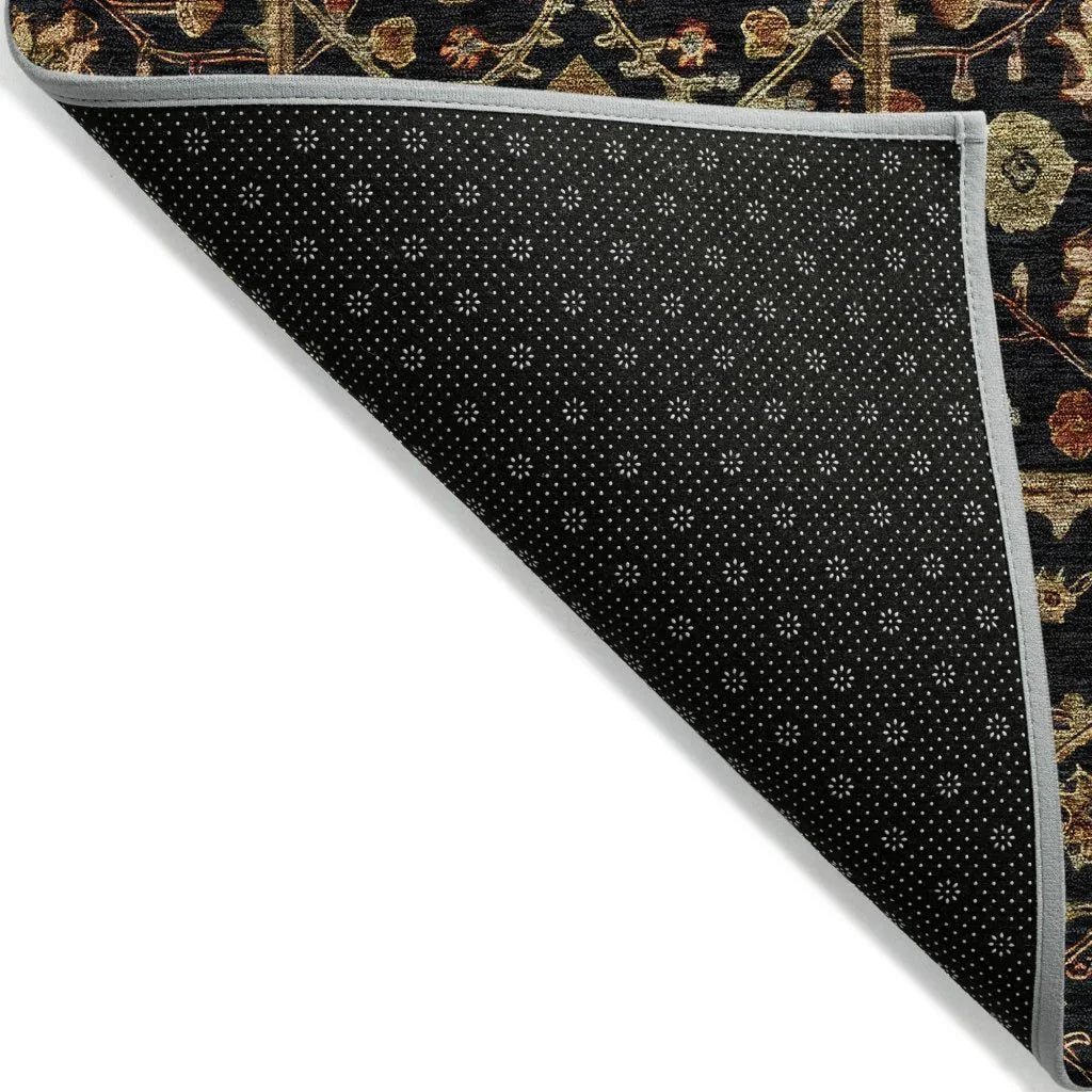 Zara Black Washable Indoor-Outdoor Rug-Outdoor Rugs-LOOMLAN Rugs-LOOMLAN
