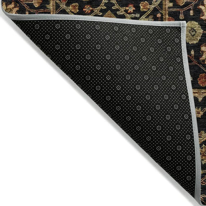 Zara Black Washable Indoor-Outdoor Rug-Outdoor Rugs-LOOMLAN Rugs-LOOMLAN