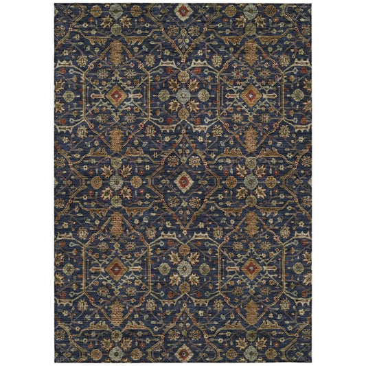 Zara Blue Washable Indoor-Outdoor Rug-Outdoor Rugs-LOOMLAN Rugs-2'6" x 3'10"-LOOMLAN