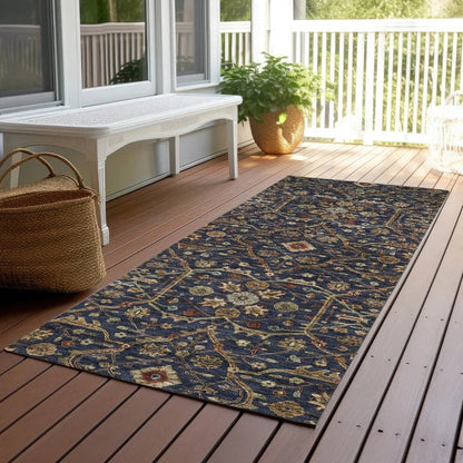 Zara Blue Washable Indoor-Outdoor Rug-Outdoor Rugs-LOOMLAN Rugs-LOOMLAN