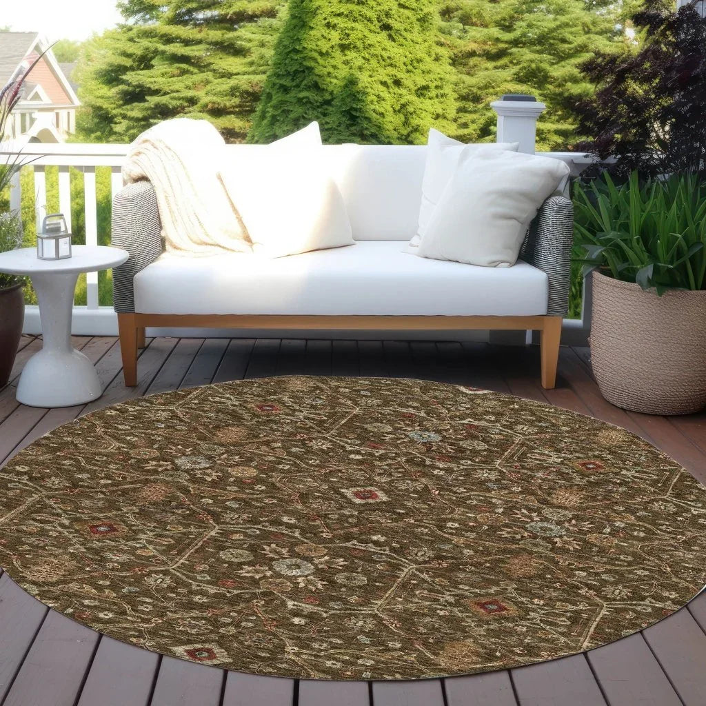 Zara Brown Washable Indoor-Outdoor Rug-Outdoor Rugs-LOOMLAN Rugs-LOOMLAN