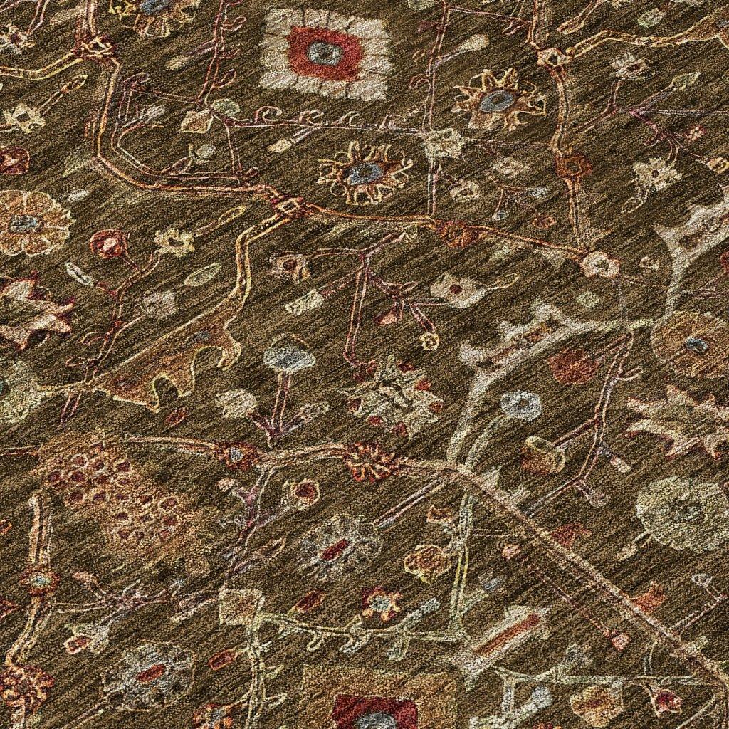 Zara Brown Washable Indoor-Outdoor Rug-Outdoor Rugs-LOOMLAN Rugs-LOOMLAN