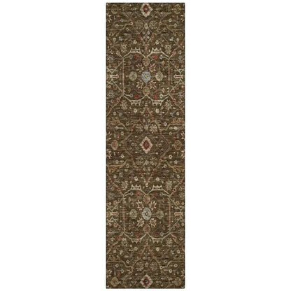 Zara Brown Washable Indoor-Outdoor Rug-Outdoor Rugs-LOOMLAN Rugs-2'3" x 7'6"-LOOMLAN