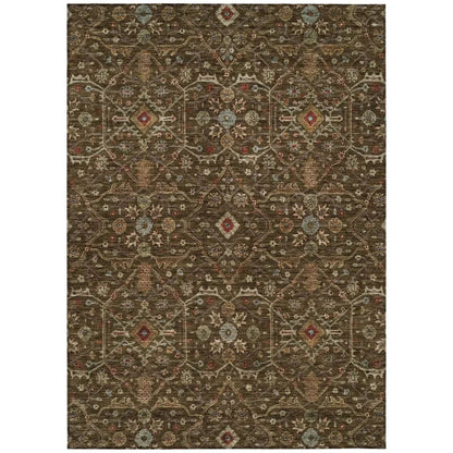 Zara Brown Washable Indoor-Outdoor Rug-Outdoor Rugs-LOOMLAN Rugs-2'6" x 3'10"-LOOMLAN