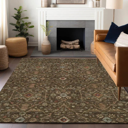 Zara Brown Washable Indoor-Outdoor Rug-Outdoor Rugs-LOOMLAN Rugs-LOOMLAN
