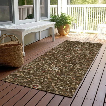 Zara Brown Washable Indoor-Outdoor Rug-Outdoor Rugs-LOOMLAN Rugs-LOOMLAN