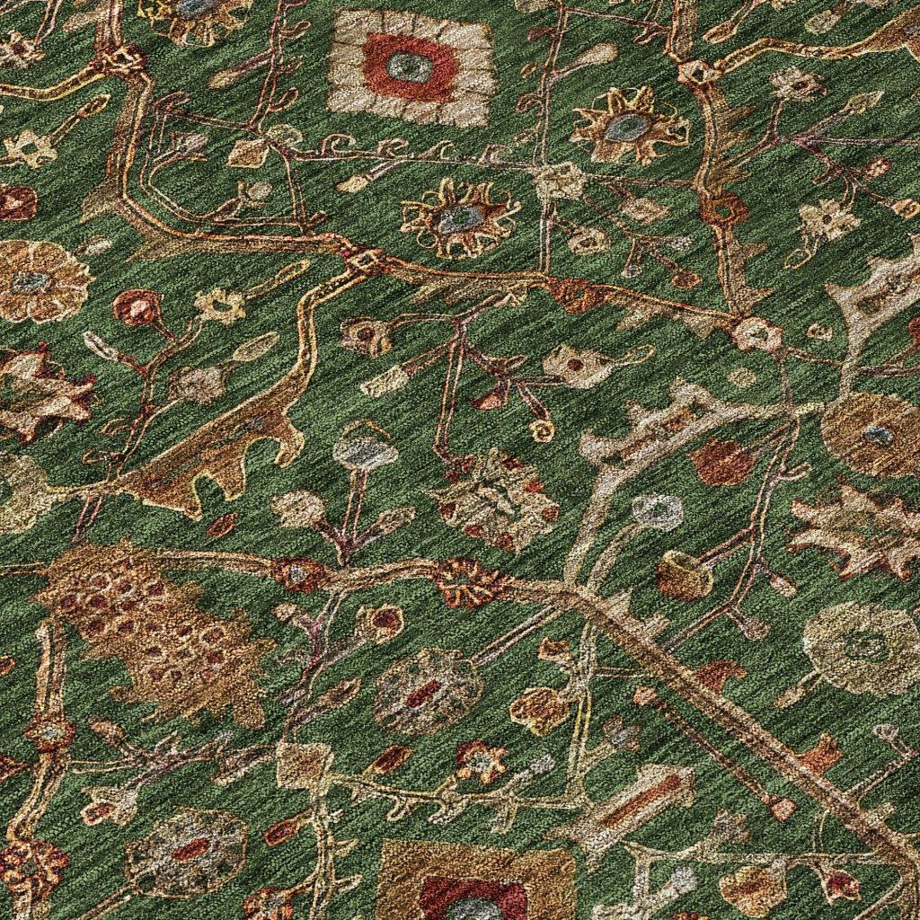 Zara Green Washable Indoor-Outdoor Rug-Outdoor Rugs-LOOMLAN Rugs-LOOMLAN