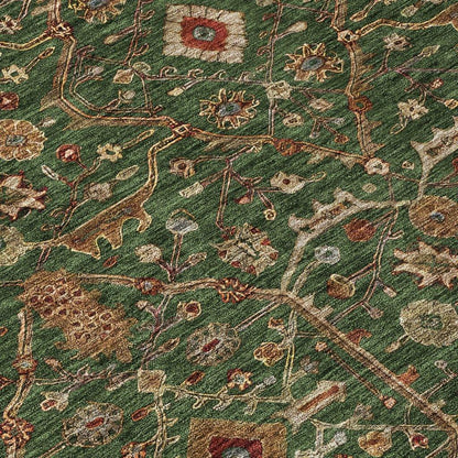 Zara Green Washable Indoor-Outdoor Rug-Outdoor Rugs-LOOMLAN Rugs-LOOMLAN