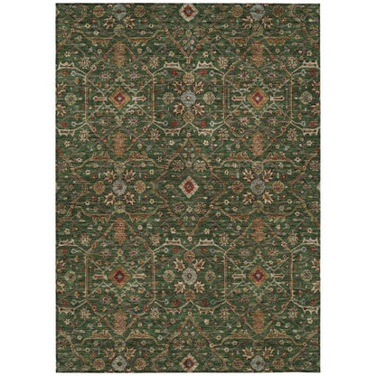 Zara Green Washable Indoor-Outdoor Rug-Outdoor Rugs-LOOMLAN Rugs-2'6" x 3'10"-LOOMLAN