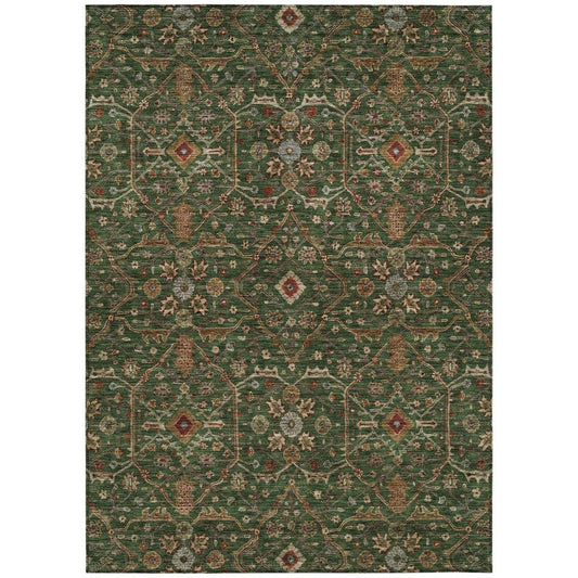 Zara Green Washable Indoor-Outdoor Rug-Outdoor Rugs-LOOMLAN Rugs-2'6" x 3'10"-LOOMLAN