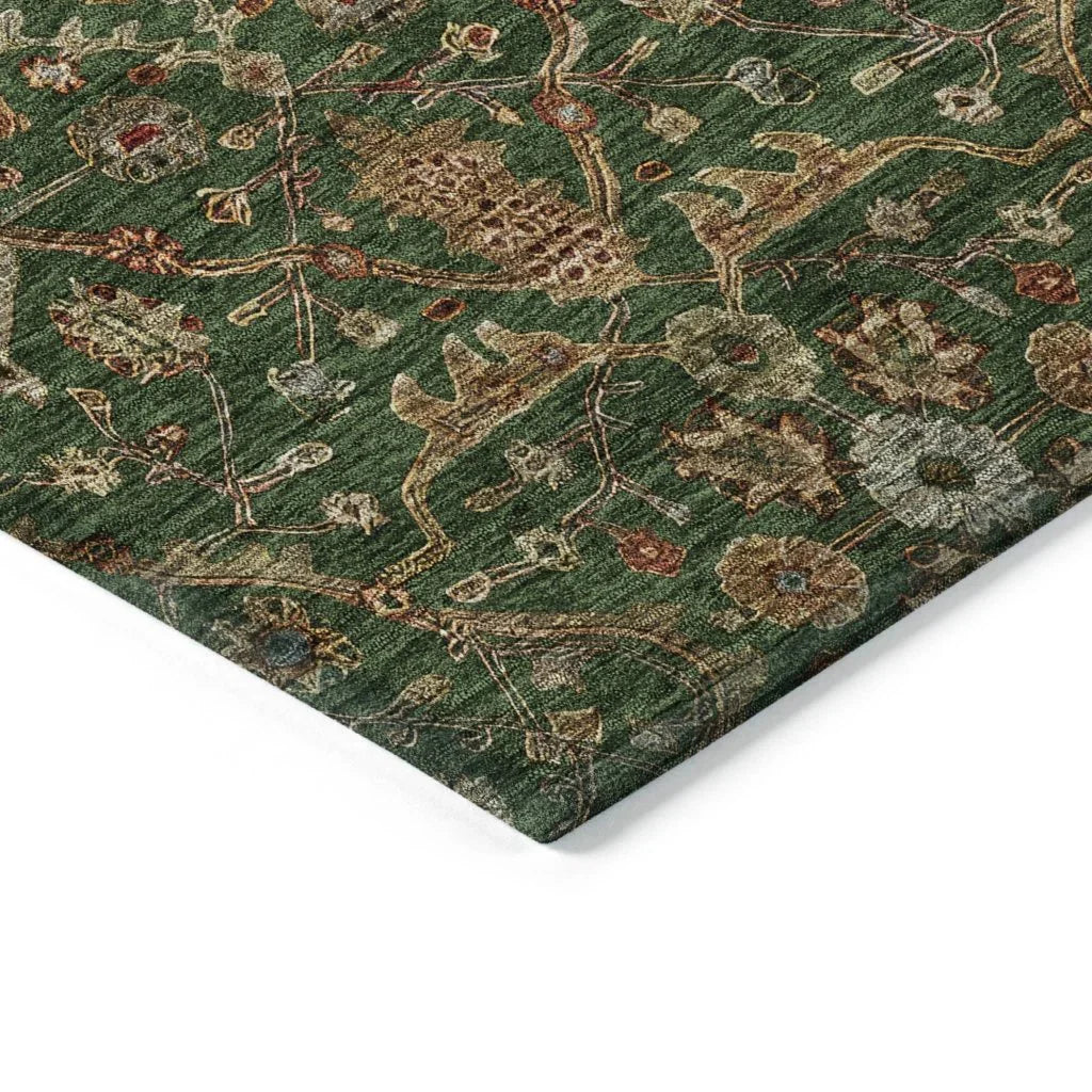 Zara Green Washable Indoor-Outdoor Rug-Outdoor Rugs-LOOMLAN Rugs-LOOMLAN
