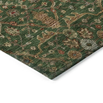 Zara Green Washable Indoor-Outdoor Rug-Outdoor Rugs-LOOMLAN Rugs-LOOMLAN