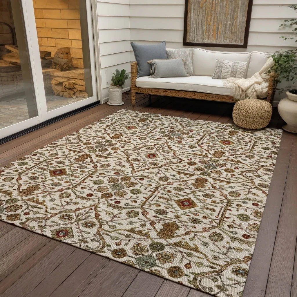 Zara Ivory Washable Indoor-Outdoor Rug-Outdoor Rugs-LOOMLAN Rugs-LOOMLAN