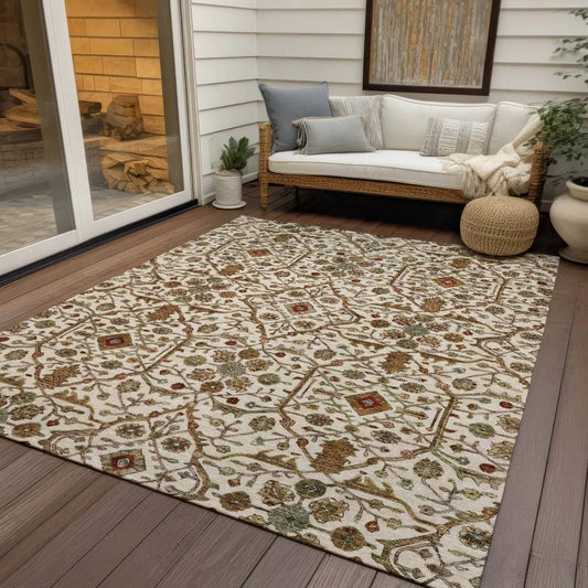 Zara Ivory Washable Indoor-Outdoor Rug-Outdoor Rugs-LOOMLAN Rugs-LOOMLAN