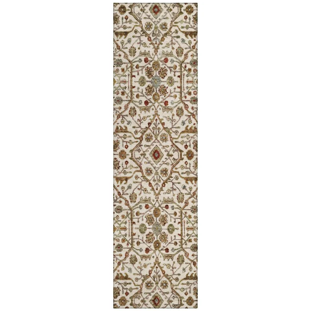 Zara Ivory Washable Indoor-Outdoor Rug-Outdoor Rugs-LOOMLAN Rugs-2'3" x 7'6"-LOOMLAN