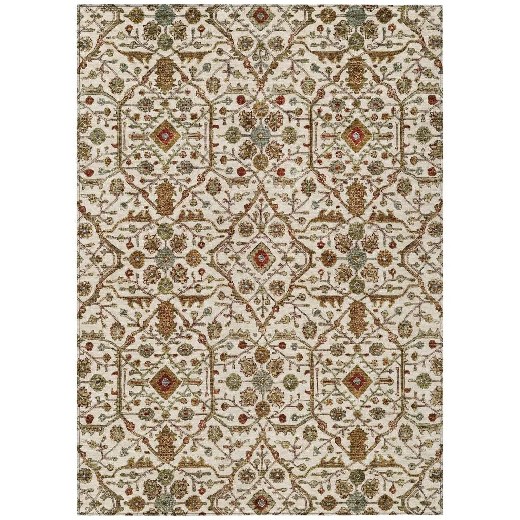 Zara Ivory Washable Indoor-Outdoor Rug-Outdoor Rugs-LOOMLAN Rugs-2'6" x 3'10"-LOOMLAN