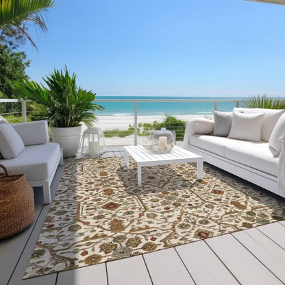 Zara Ivory Washable Indoor-Outdoor Rug-Outdoor Rugs-LOOMLAN Rugs-LOOMLAN