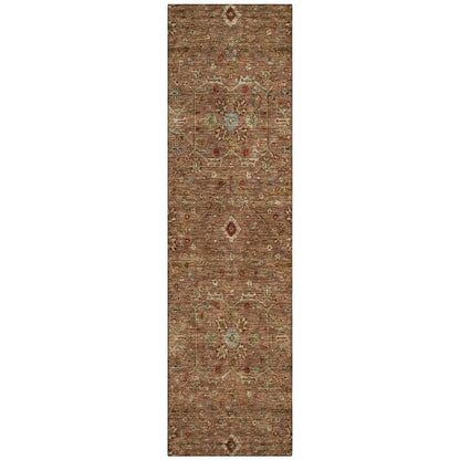 Zara Orange Washable Indoor-Outdoor Rug-Outdoor Rugs-LOOMLAN Rugs-2'3" x 7'6"-LOOMLAN
